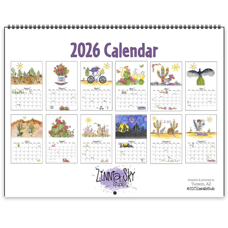 2026 Whimsical Desert Themed Wall Calendar Large - Image 14