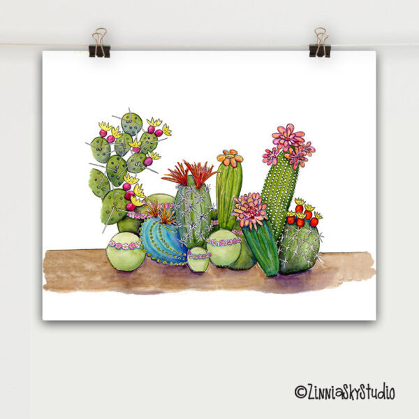 Succulent Medley Art Print | Zinnia Sky Studio