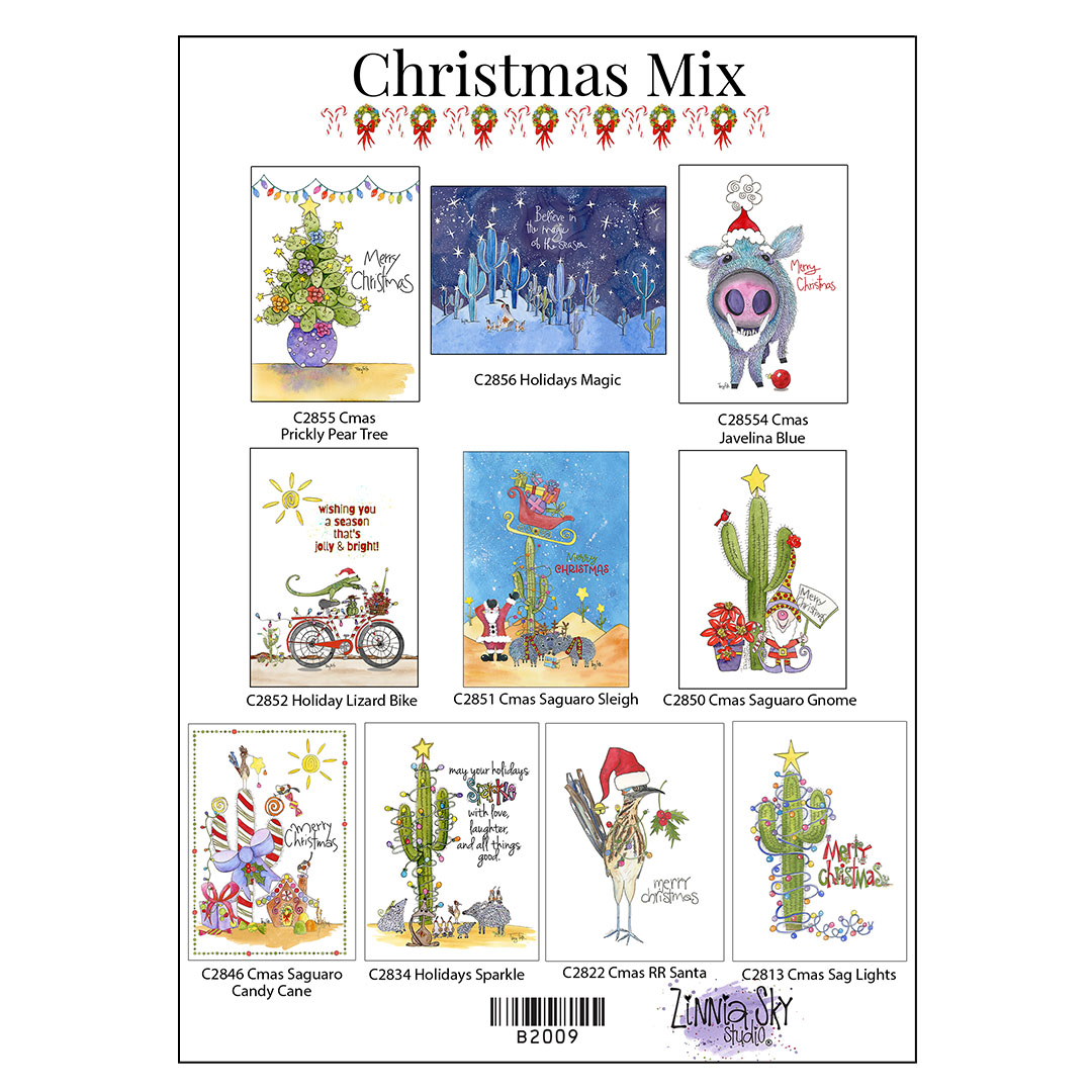 Prickly Pear Cactus | Christmas Card โ additional view | Zinnia Sky Studio