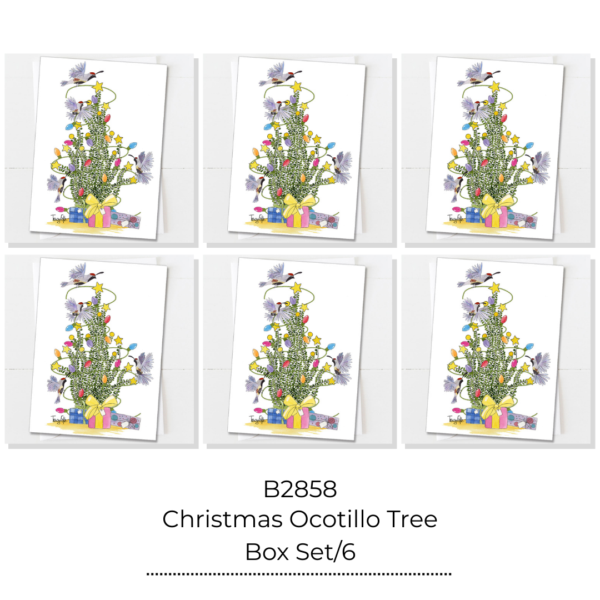 Ocotillo Cactus Christmas Card Box Set of 6 | Zinnia Sky Studio