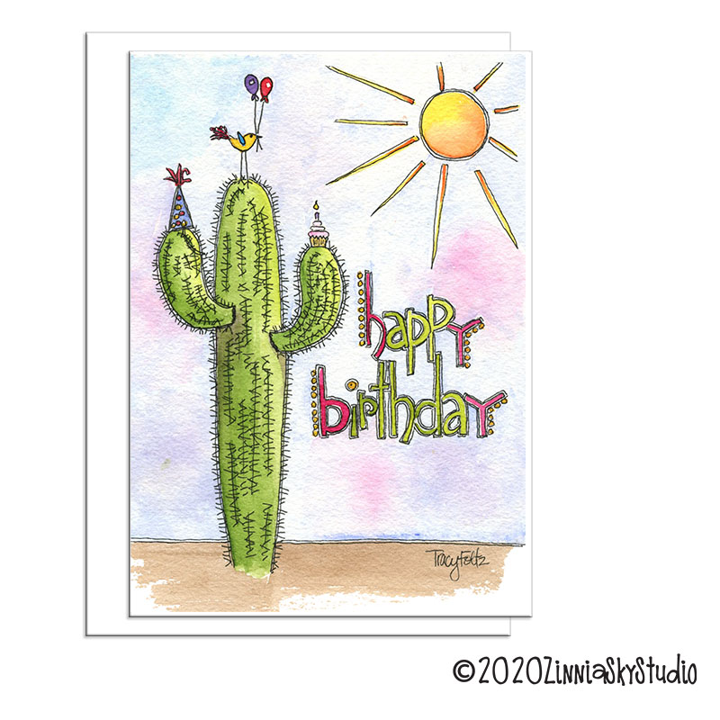 Southwest Cactus | Birthday Card | Zinnia Sky Studio