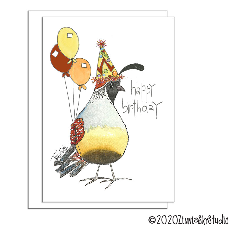 Southwest Quail | Birthday Card | Zinnia Sky Studio