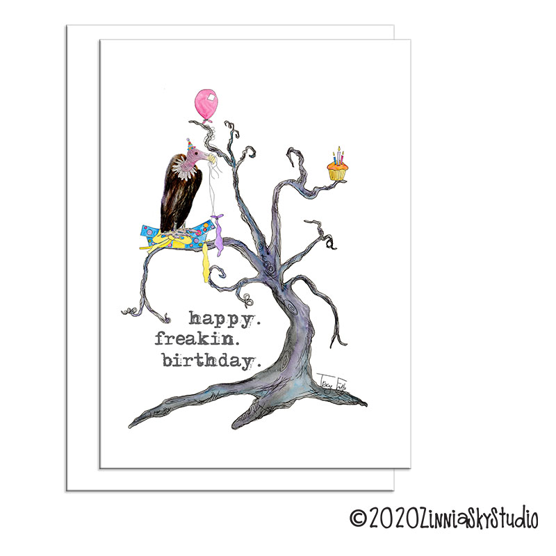 Vulture in a Tree | Birthday Card | Zinnia Sky Studio