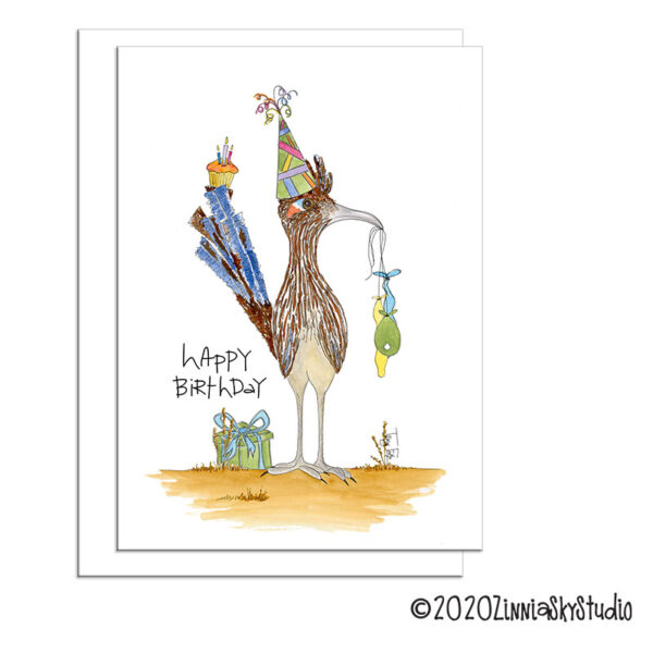 Birthday Road Runner Party | Birthday Card | Zinnia Sky Studio