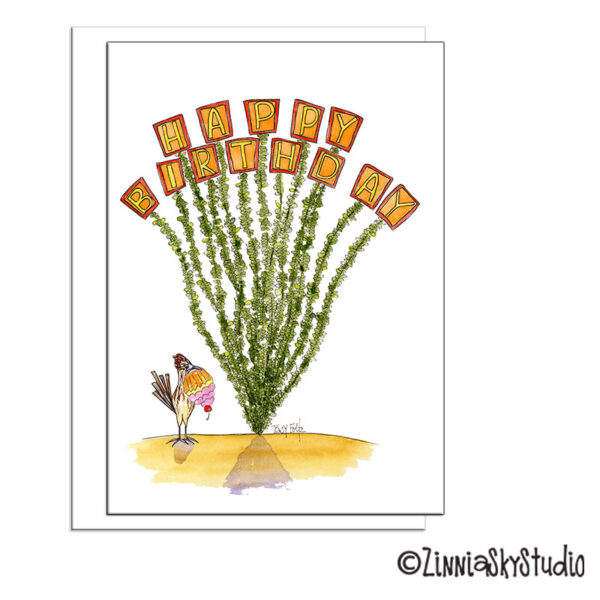 Ocotillo Cactus Sign | Birthday Card | Zinnia Sky Studio