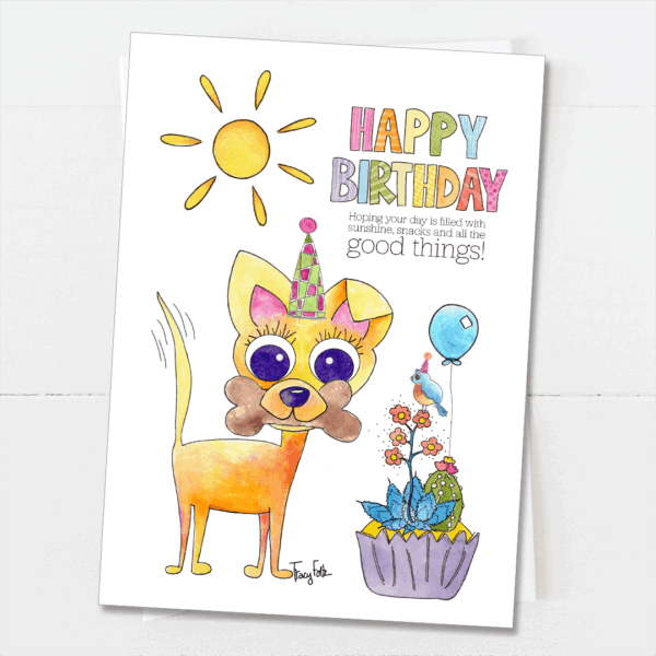 Pika Cupcake | Birthday Card | Zinnia Sky Studio