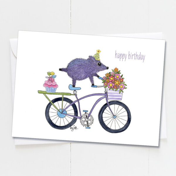 Party Javelina Bicycle | Birthday Card | Zinnia Sky Studio