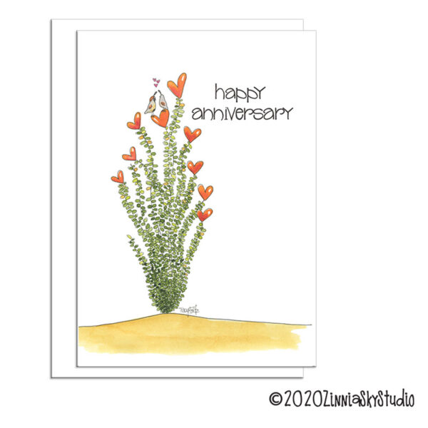 Southwest Ocotillo Hearts | Anniversary Card | Zinnia Sky Studio