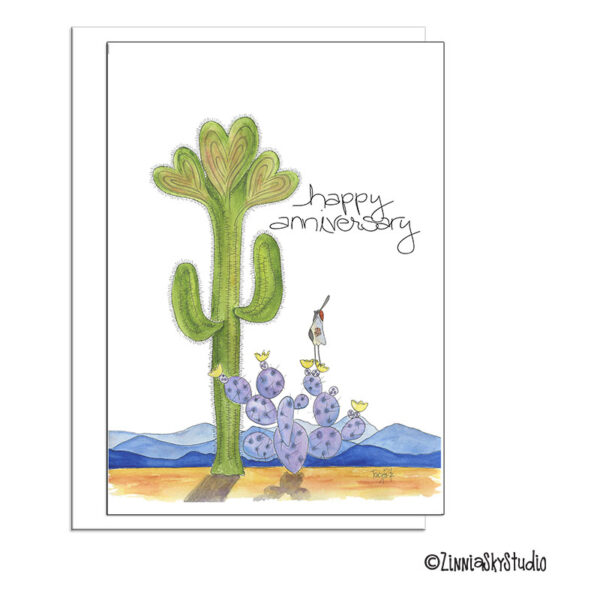 Crested Cactus | Anniversary Card | Zinnia Sky Studio