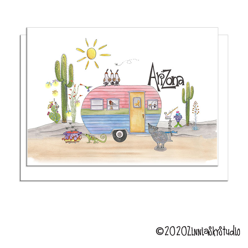 Funny Camper Arizona | Blank Card | Zinnia Sky Studio