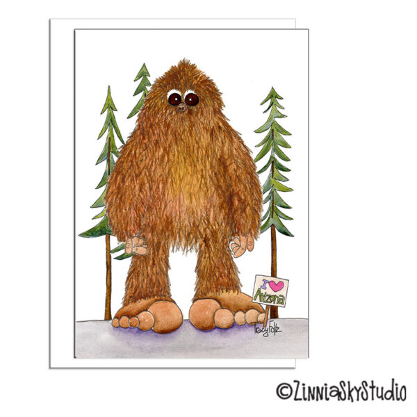 Bigfoot Sasquatch Arizona | Blank Card | Zinnia Sky Studio