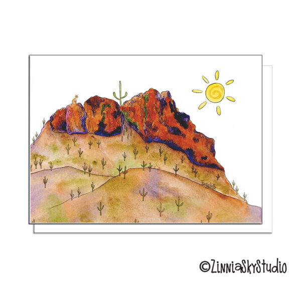 Mountain Butte Bobcat | Blank Card | Zinnia Sky Studio