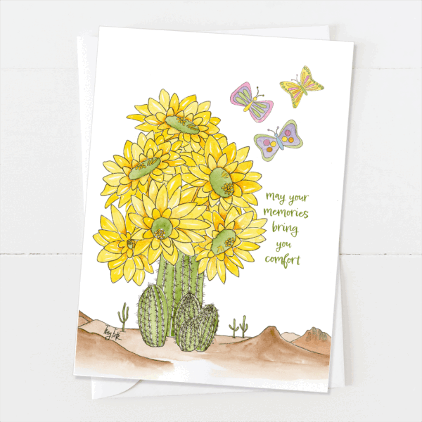 Yellow Cactus | Celebration of Life Card | Zinnia Sky Studio
