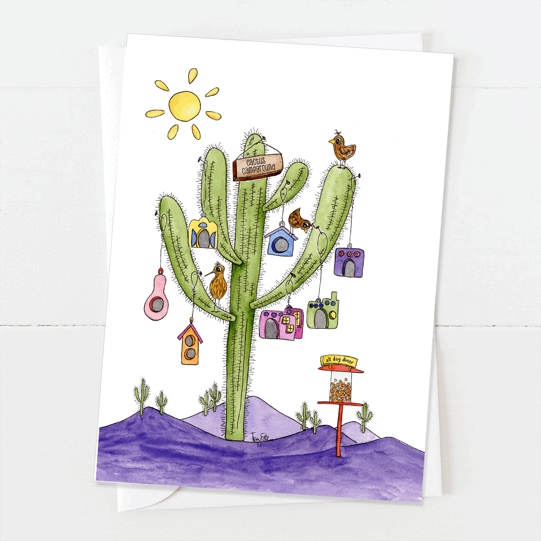 Cactus Campground | Blank Card | Zinnia Sky Studio