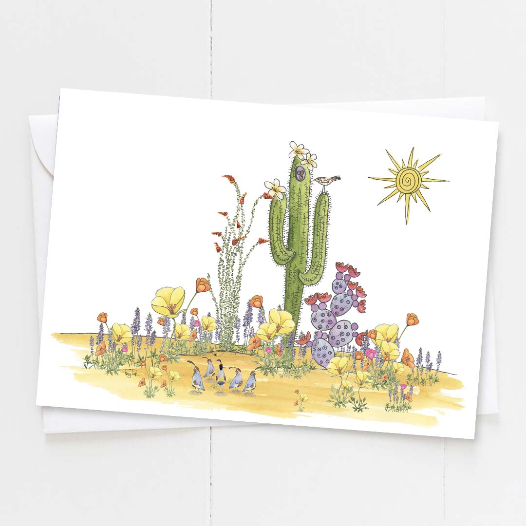 Southwest Desert Flowers | Blank Card | Zinnia Sky Studio