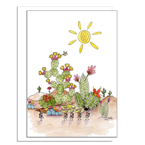 Desert Prickly Pear Cactus | Blank Card | Zinnia Sky Studio