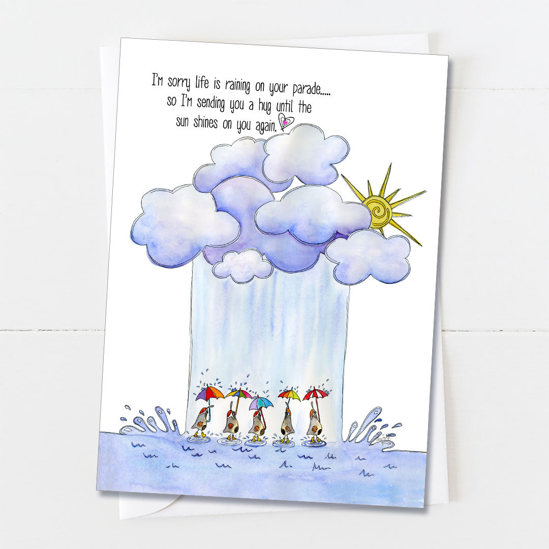 Southwest Quail Umbrellas | Encouragement Card | Zinnia Sky Studio