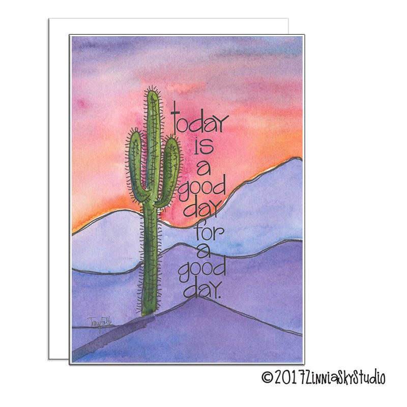 Southwest Mountains Good Day | Blank Card | Zinnia Sky Studio