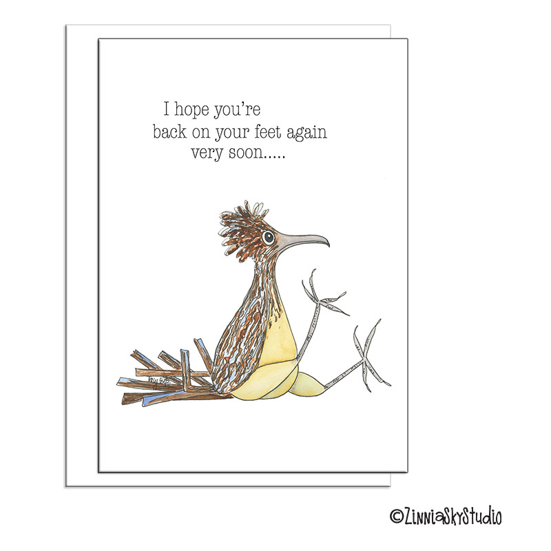 Road Runner Bird | Get Well Card | Zinnia Sky Studio
