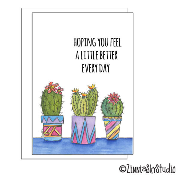 Southwest Succulents Trio| Get Well Card | Zinnia Sky Studio