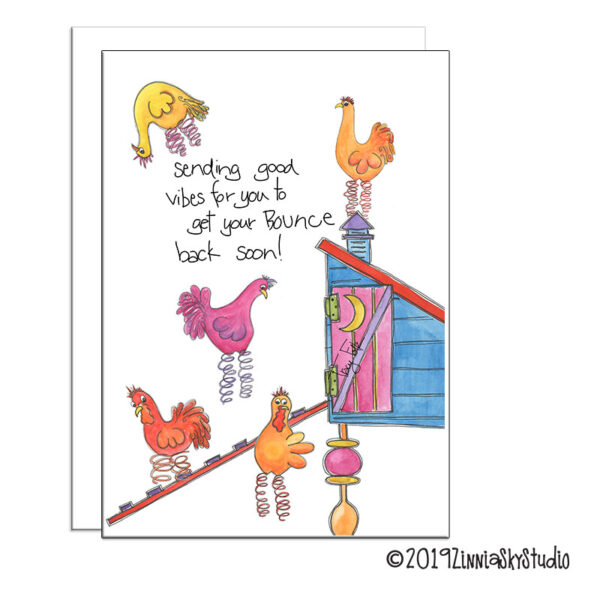 Chicken Bounce | Get Well Card | Zinnia Sky Studio