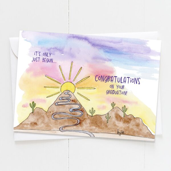 Mountains Happy Trail | Graduation Card | Zinnia Sky Studio
