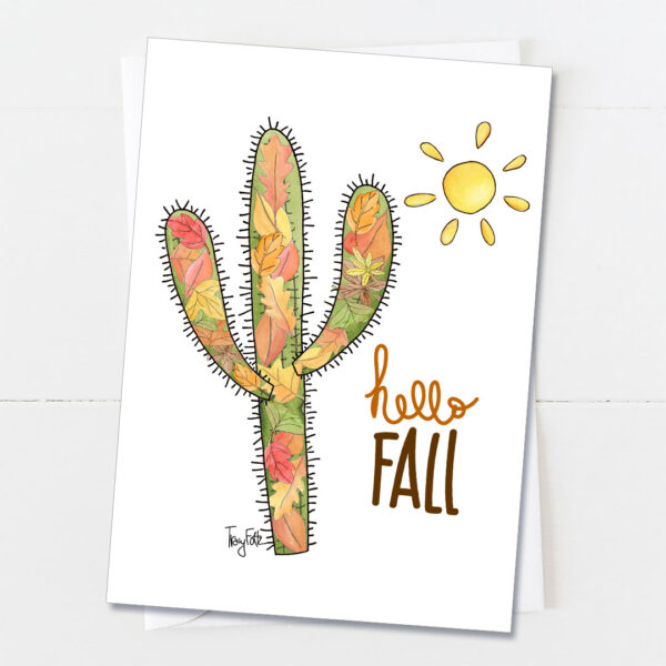 Seasons & Sunshine Hello Fall | Blank Card | Zinnia Sky Studio