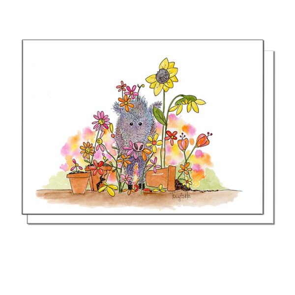 Javelina Garden Bomb | Blank Card | Zinnia Sky Studio
