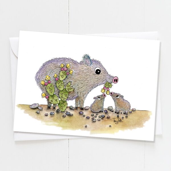 Javelina Mama Babies | Blank Card | Zinnia Sky Studio