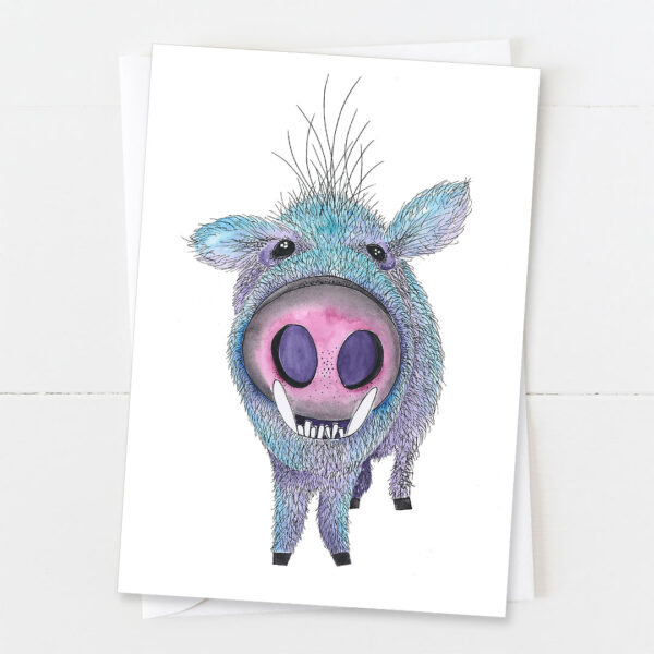 Javelina Blue | Blank Card | Zinnia Sky Studio