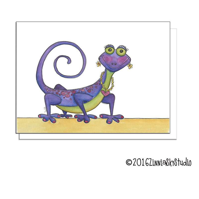 Lizard Purple Beauty | Blank Card | Zinnia Sky Studio