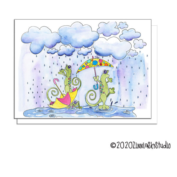 Lizards Puddles | Blank Card | Zinnia Sky Studio