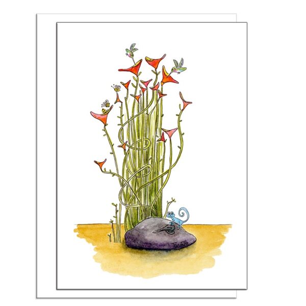 Lady Slipper Lizard | Blank Card | Zinnia Sky Studio