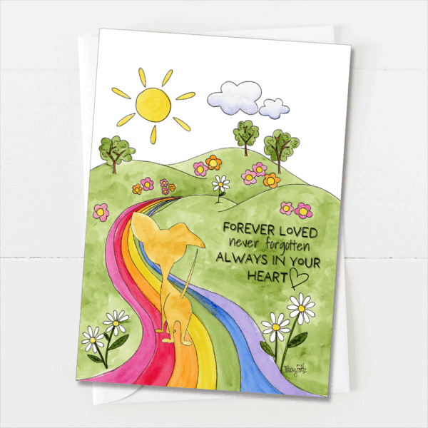 Rainbow Bridge Goodbye | Dog Sympathy Card | Zinnia Sky Studio