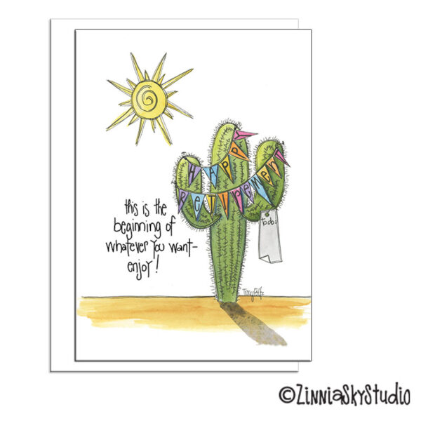 Southwest Cactus | Retirement Card | Zinnia Sky Studio