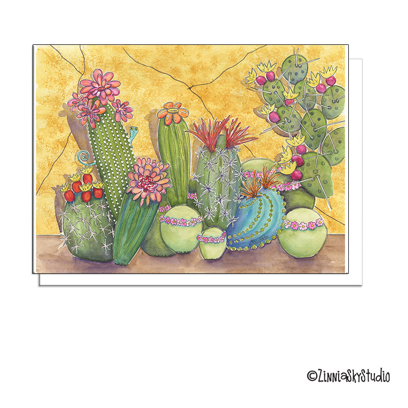 Succulent Gold | Blank Card | Zinnia Sky Studio