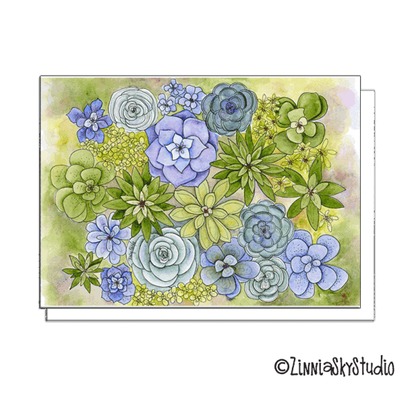 Succulents Lots and Lots | Blank Card | Zinnia Sky Studio