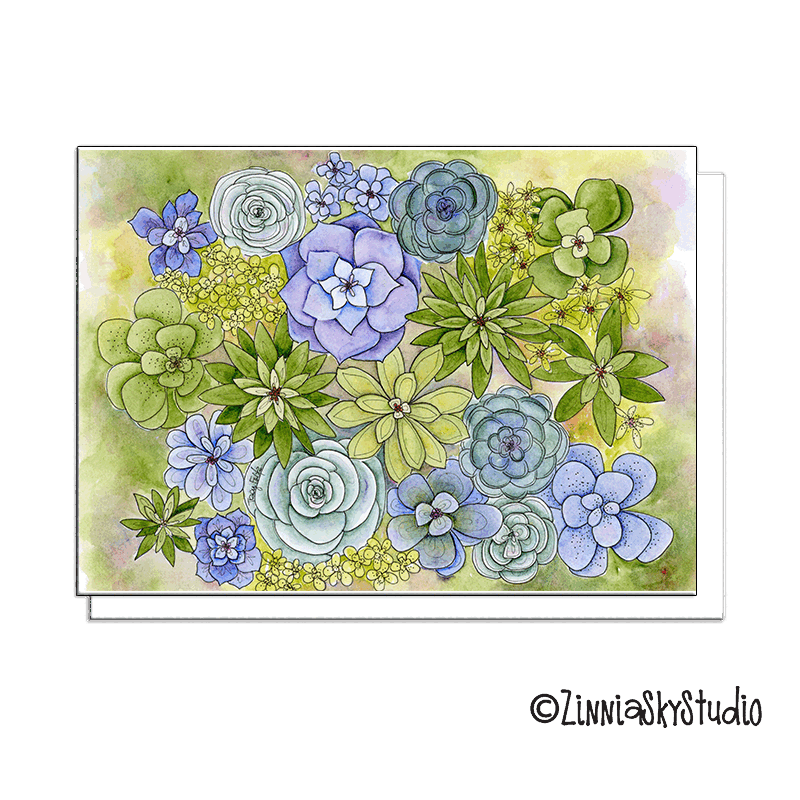 Succulents Lots and Lots | Blank Card | Zinnia Sky Studio