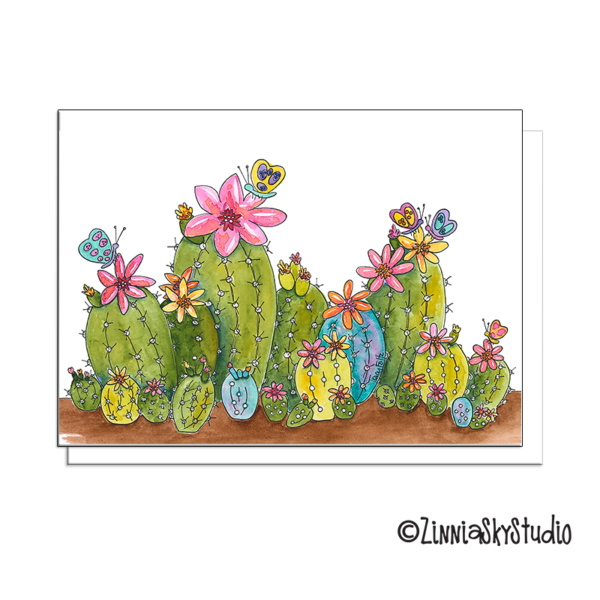 Succulents Flowers | Blank Card | Zinnia Sky Studio
