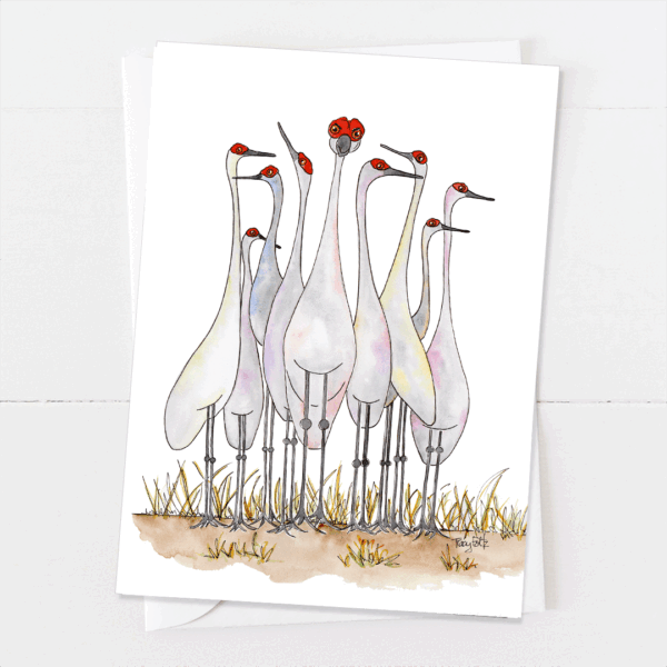 Sandhill Crane Tribe | Blank Card | Zinnia Sky Studio