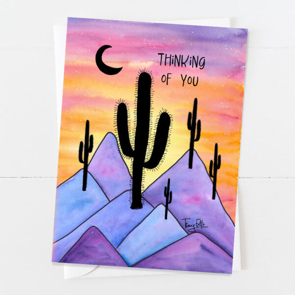 Sunrise Saguaros  | Thinking of You Card | Zinnia Sky Studio