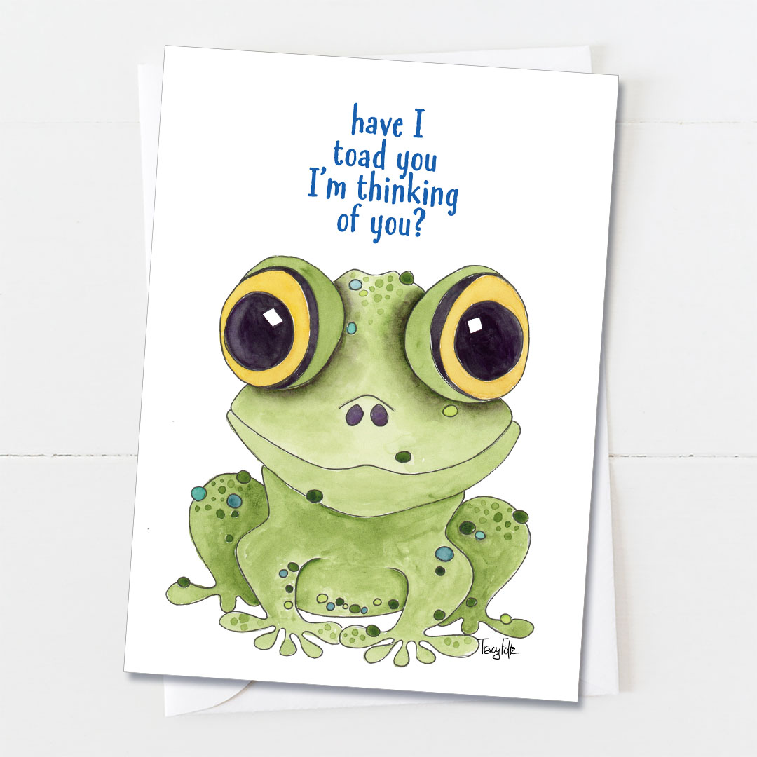 Toad Green | Thinking of You Card | Zinnia Sky Studio