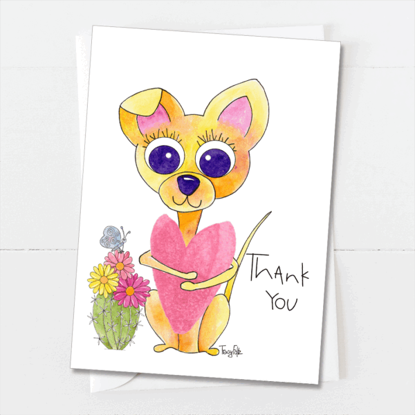 Pika Big Heart | Thank You Card | Zinnia Sky Studio