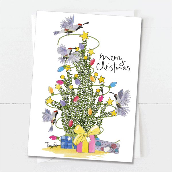 Whimsical Ocotillo Tree  | Christmas Card | Zinnia Sky Studio