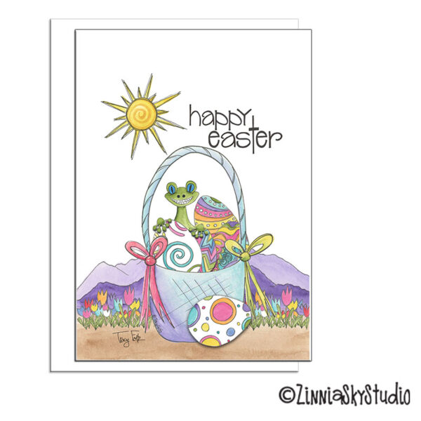Southwest Lizard Tulips | Easter Card | Zinnia Sky Studio