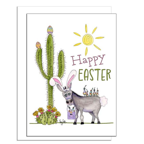Burro Quail Cactus | Easter Card | Zinnia Sky Studio