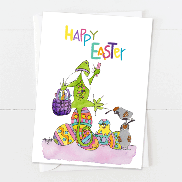 Desert Lizard Chalk | Easter Card | Zinnia Sky Studio