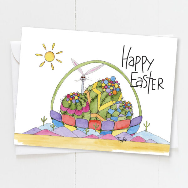 Easter Basket Rabbit | Easter Card | Zinnia Sky Studio