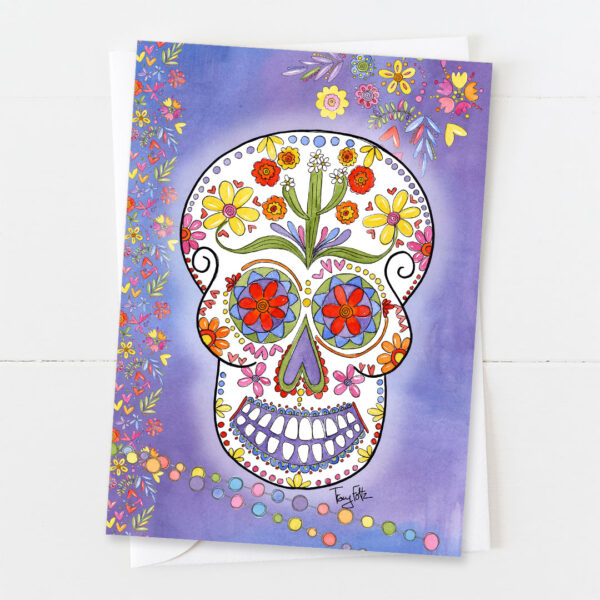 Flowers and Hearts | Day of the Dead Card | Zinnia Sky Studio