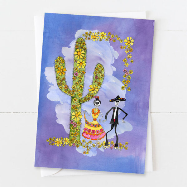 Skeletons Dancing | Day of the Dead Card | Zinnia Sky Studio